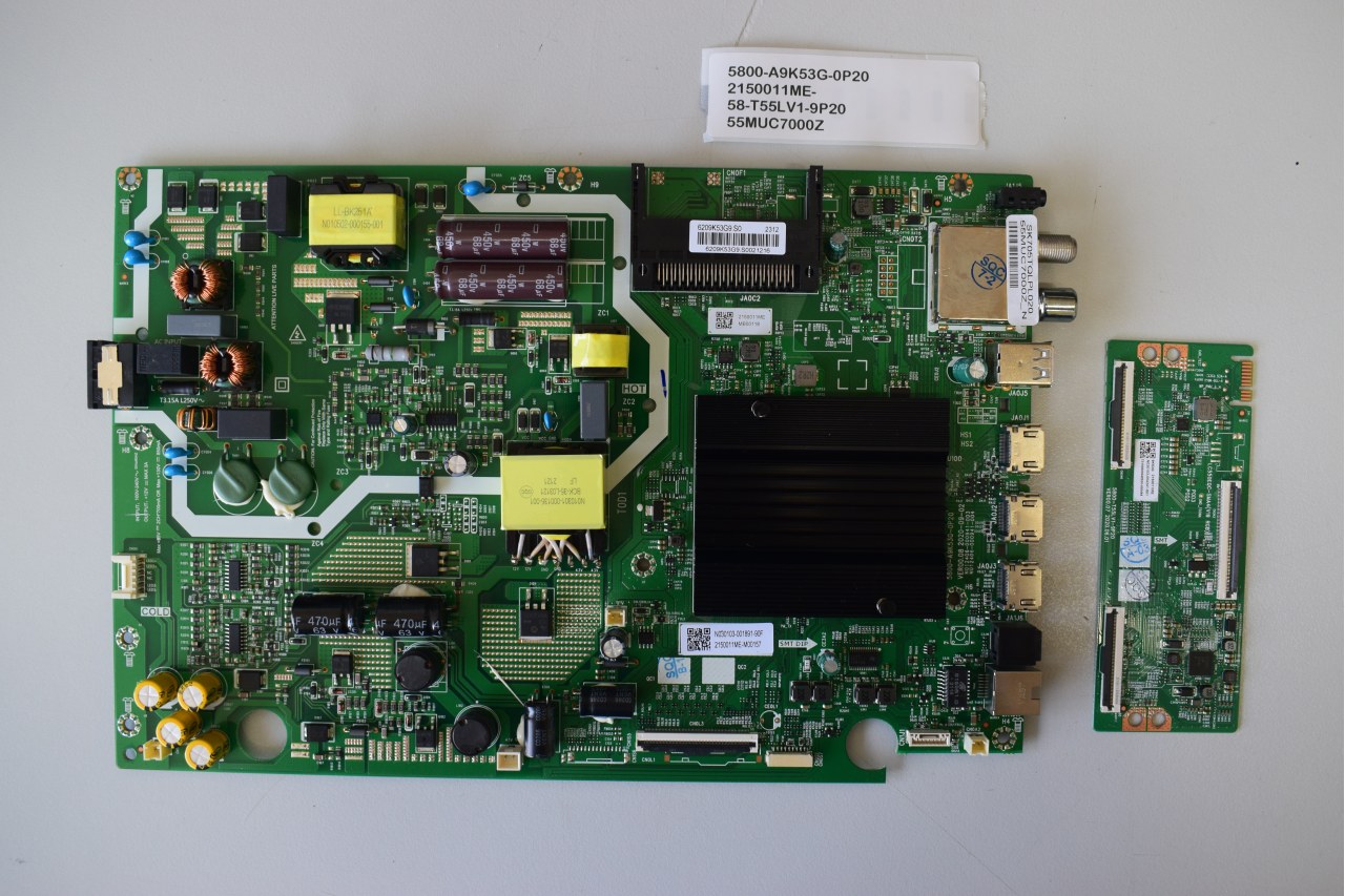 5800-A9K53G-0P20 2150011ME- 58-T55LV1-9P20 55MUC7000Z